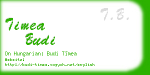 timea budi business card